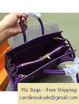 Saint Laurent Classic Small Sac De Jour Bag in Purple Smooth Leather - Click Image to Close