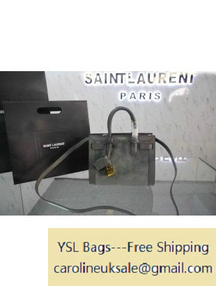 Saint Laurent Classic Nano Sac De Jour Bag in Grey Suede and Calfkin - Click Image to Close