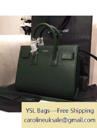 Saint Laurent Classic Baby Sac De Jour in Dark Green Grained Leather - Click Image to Close