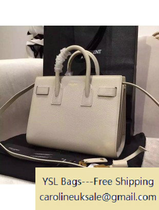 Saint Laurent Classic Baby Sac De Jour in White Grained Leather - Click Image to Close