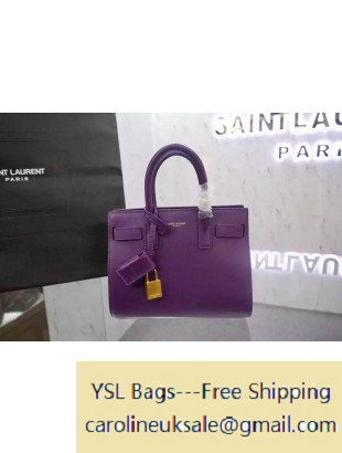 Saint Laurent Classic Nano Sac De Jour Bag in Purple Smooth Leather - Click Image to Close