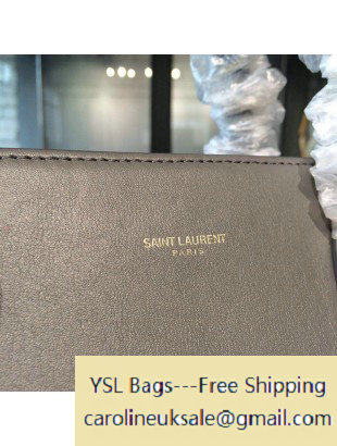 Saint Laurent Classic Meium/Large Sac De Jour Bag in Gery Leather
