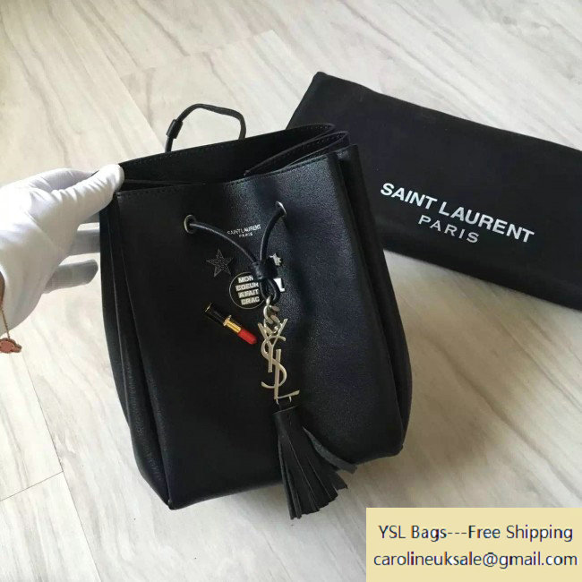2016 Saint Laurent Medium Bucket Bag Embellished Smooth Calfskin