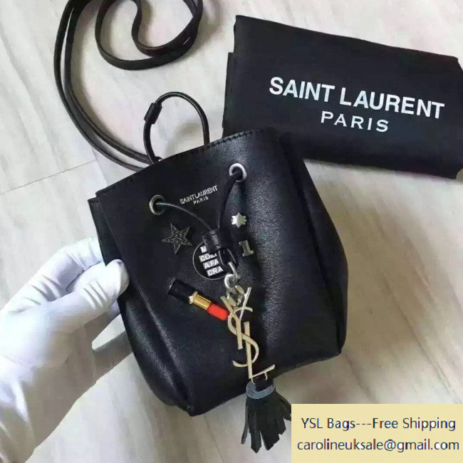 2016 Saint Laurent Small Bucket Bag Embellished Smooth Calfskin