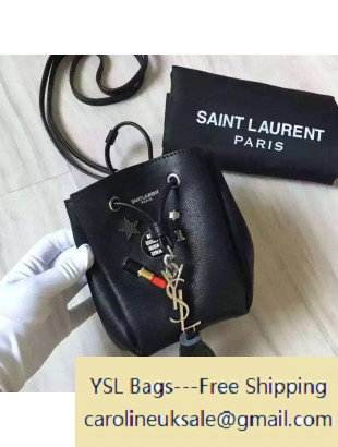 2016 Saint Laurent Small Bucket Bag Embellished Smooth Calfskin