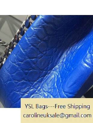 2016 Saint Laurent Classic Medium Monogram College Bag in Crocodile Pattern Calfskin Royal Blue 392737