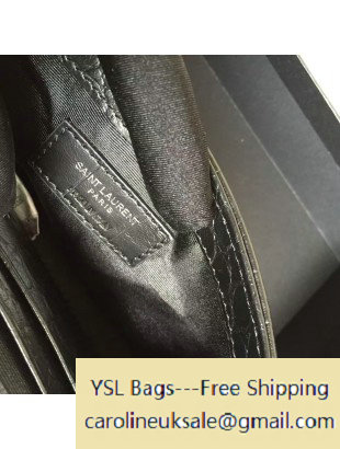 2016 Saint Laurent Classic Baby Monogram Chain Bag in Crocodile Pattern Calfskin Black - Click Image to Close