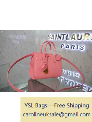 Saint Laurent Classic Nano Sac De Jour Bag in Pink Leather