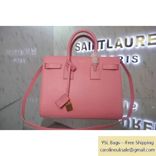 Saint Laurent Classic Small Sac De Jour Bag in Pink Leather