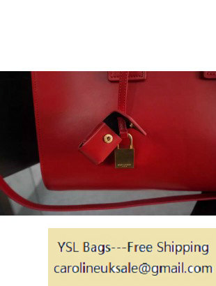 Saint Laurent Classic Small Sac De Jour Bag in Red Leather