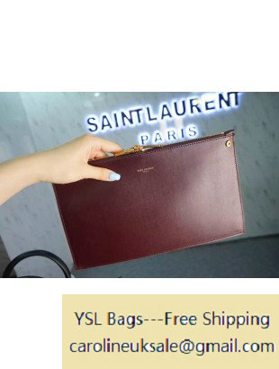 Saint Laurent Classic Small Sac De Jour Bag in Black/Burgundy Leather