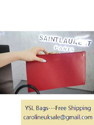 Saint Laurent Classic Small Sac De Jour Bag in Black/Red Leather