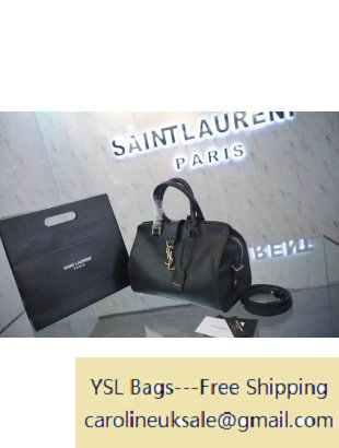 2015 Saint Laurent Small Monogram Cabas Bag in Black Leather