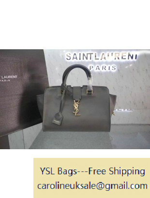 2015 Saint Laurent Small Monogram Cabas Bag in Fog Leather