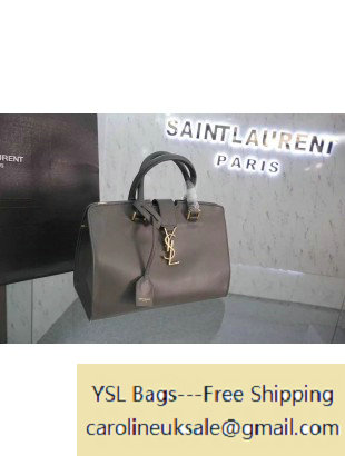 2015 Saint Laurent Small Monogram Cabas Bag in Fog Leather