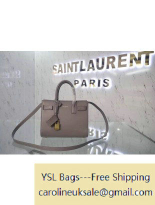 Saint Laurent Classic Nano Sac De Jour Bag in Light Grey Leather