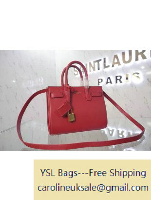 Saint Laurent Classic Nano Sac De Jour Bag in Red Leather