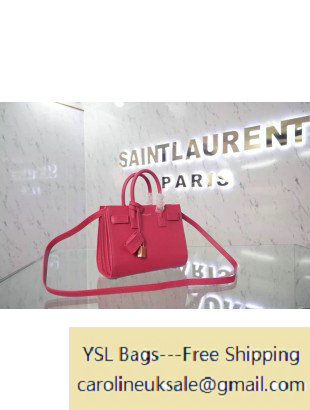 Saint Laurent Classic Nano Sac De Jour Bag in Rouge Leather - Click Image to Close