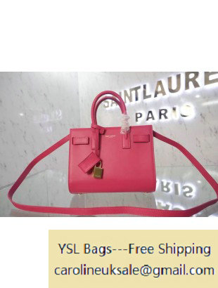 Saint Laurent Classic Nano Sac De Jour Bag in Rouge Leather - Click Image to Close