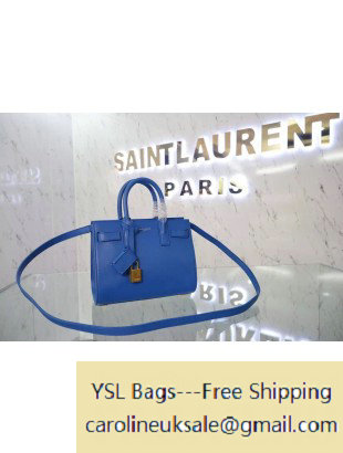 Saint Laurent Classic Nano Sac De Jour Bag in Blue Leather