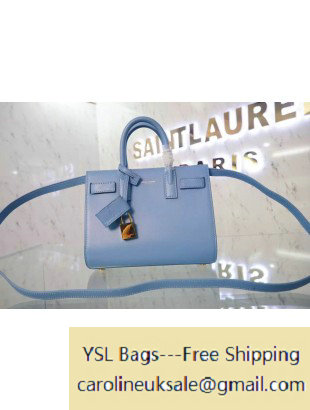 Saint Laurent Classic Nano Sac De Jour Bag in Ciel Leather - Click Image to Close