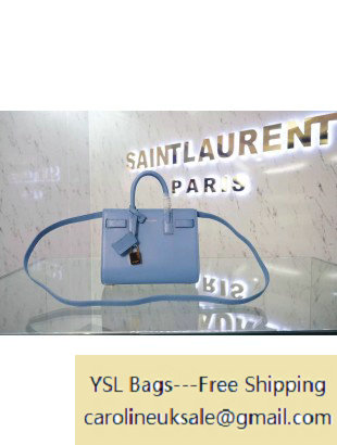 Saint Laurent Classic Nano Sac De Jour Bag in Ciel Leather