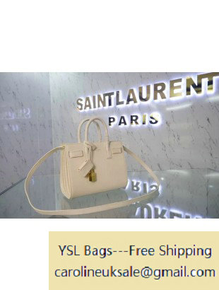 Saint Laurent Classic Nano Sac De Jour Bag in White Leather