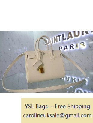 Saint Laurent Classic Nano Sac De Jour Bag in White Leather - Click Image to Close
