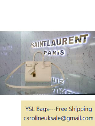 Saint Laurent Classic Nano Sac De Jour Bag in White Leather - Click Image to Close