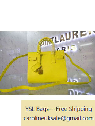 Saint Laurent Classic Nano Sac De Jour Bag in Yellow Leather - Click Image to Close