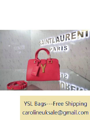 Saint Laurent Mini Monogram Cabas Bag in Red