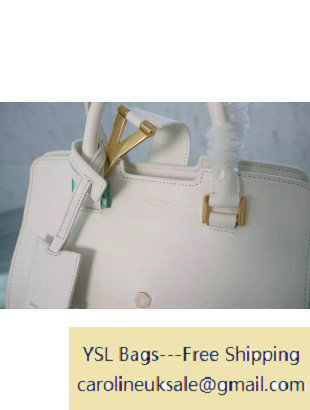 Saint Laurent Mini Monogram Cabas Bag in White