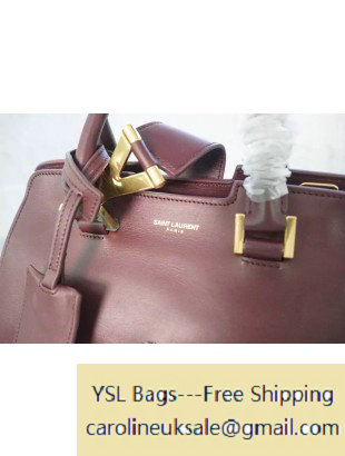 Saint Laurent Mini Monogram Cabas Bag in Oak Blood - Click Image to Close