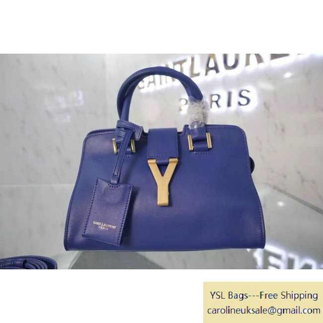 Saint Laurent Mini Monogram Cabas Bag in Royal Blue