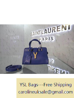 Saint Laurent Mini Monogram Cabas Bag in Royal Blue