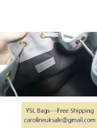 2015 Saint Laurent Emmanuelle Fringed Bucket Bag in Fog Leather
