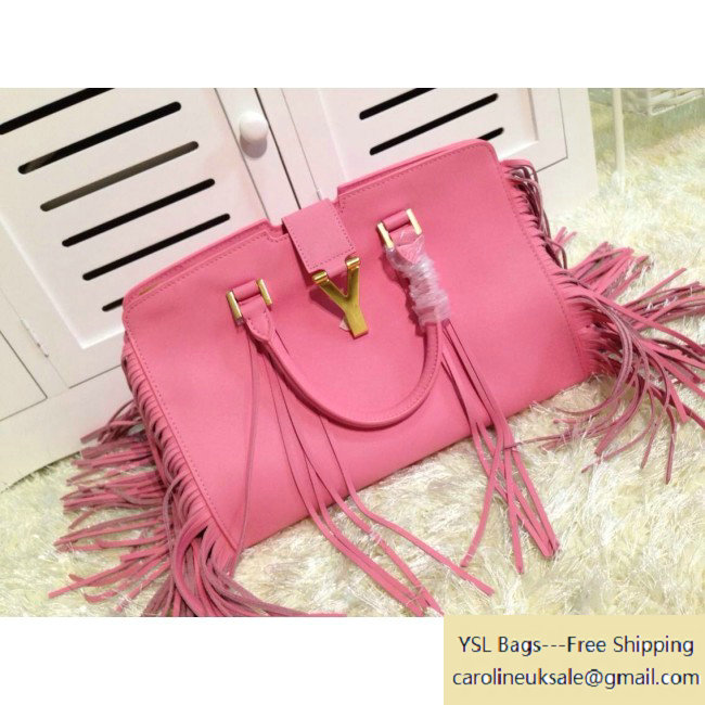 2014 Saint Laurent CHYC Tote Bag with Tassel pink