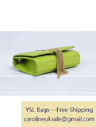 Saint Laurent Cassandre Small Tassel Crossbody Bag Green - Click Image to Close