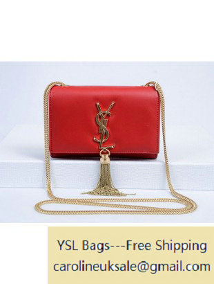 Saint Laurent Cassandre Small Tassel Crossbody Bag Red