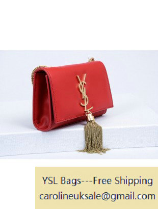 Saint Laurent Cassandre Small Tassel Crossbody Bag Red - Click Image to Close