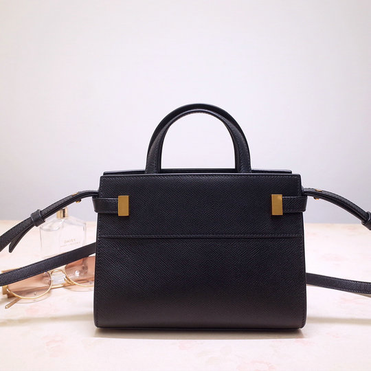 2019 Saint Laurent Manhattan Nano Bag in black grain de poudre embossed leather [59374101 ...