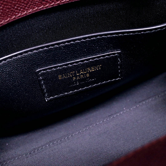 2019 Saint Laurent Manhattan Nano Bag in burgundy grain de poudre embossed leather [59374102 ...