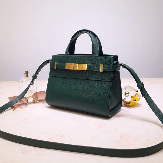 2019 Saint Laurent Manhattan Nano Bag in green grain de poudre embossed leather [59374103 ...