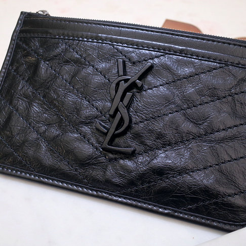 2019 Saint Laurent NIKI bill pouch in crinkled vintage leather ...