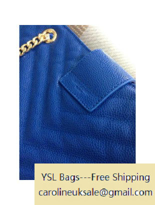 Saint Laurent Cassandre Chain-Strap Matelasse Shopper Bag blue - Click Image to Close