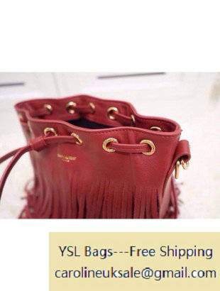 Saint Laurent burgundy Suede Leather Emmanuelle Bucket Bag - Click Image to Close