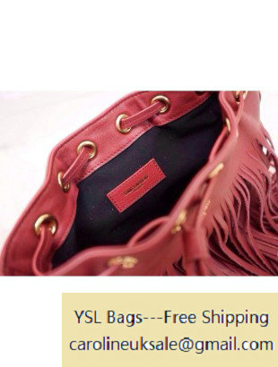Saint Laurent burgundy Suede Leather Emmanuelle Bucket Bag
