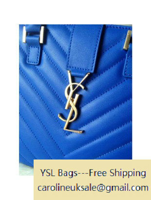 2014 Saint Laurent blue Monogramme Cabas Matelasse Small Bag