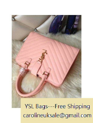 2014 Saint Laurent pink Monogramme Cabas Matelasse Small Bag