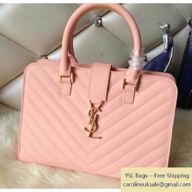 2014 Saint Laurent pink Monogramme Cabas Matelasse Small Bag